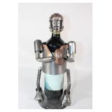 H&K Steel Sculpture - Football Player Wine Holder