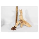 Hand carved drift wood statue-Sea horse