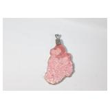 Sterling Rhodochrosite Stalacite Slice Pendant