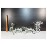 Large Vandermark? hand blown clear glass dragon