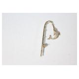 14kt Gold & Diamond Fish on Fishing Pole Brooch