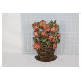 Antique cast iron flower door stop