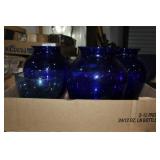 Large lot of Cobalt blue vases