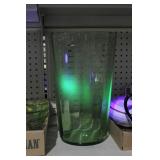 Large green vaseline glass vase