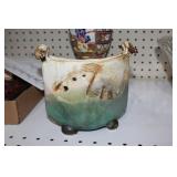 Vintage signed clay vase