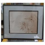 Signed print in frame