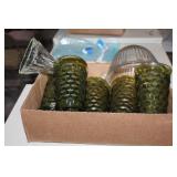 Green Mid Century Glass tumblers