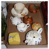 Small teapots,Franciscan small sugar dish etc.