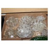 Large lot of glass flower frogs