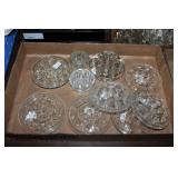 Large lot of glass flower frogs