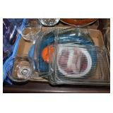 Vintage glass lids, platters, glasses etc.