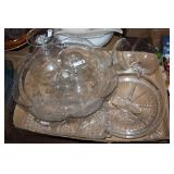 Crystal glasses, cake plate ,etc.