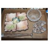 Crystal bowl, Decorative divided dish etc.