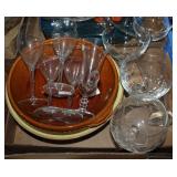 Vintage mixing bowls, crystal glasses, etc.