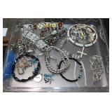 Large lot of costume jewelry-bracelets