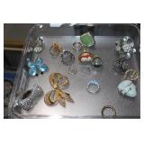 Large lot of costume jewelry-rings