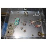 Large lot of costume jewelry-earrings