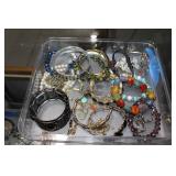 Large lot of costume jewelry-bracelets