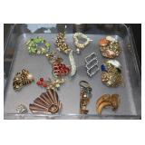 Large lot of costume jewelry-Brooches