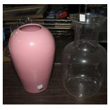 Haeger vase, clear glass vase