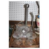 Clear glass glasses, Paper towel holder etc.