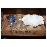 Fenton bowl, Cobalt blue glass, etc.