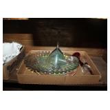 Vintage platters, Martini glass etc.