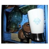 Corelle coffee pitcher, usa planter, etc