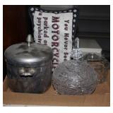 Decorative pillow, Ice bucket, covered dish