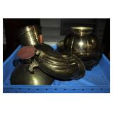 Large lot of brass buckets