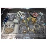 Large lot of costume jewelry-Brooches