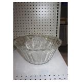 Vintage clear glass punch bowl and glasses