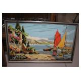 Cross stitch sail boat