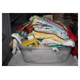 Large lot of vintage linens and curtains