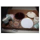 Misc. home goods lot-ash tray, plates etc
