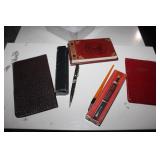 Vintage note pads, fountain pens, etc.