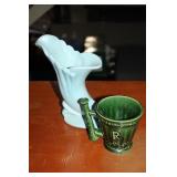 One vintage Weller vase, One vintage cup planter
