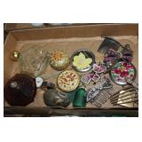 Large lot of hair combs, small jewelry boxes, etc