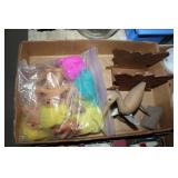 Vintage toy trolls, napkin holder etc.