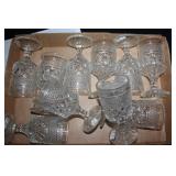 Vintage clear glass diamond pattern glasses