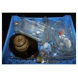 Vintage bread dishes, shot glasses etc