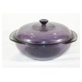 Purple Pyrex 2 Quart Covered Glass Dish