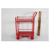 Metal Red decorative rolling cart