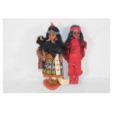 Pair Vintage Native American Small Dolls