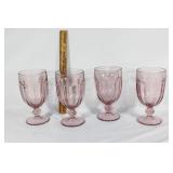 Four VTG Purple Duratuff glass goblets