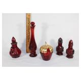 Large lot of VTG Ruby Red glassware