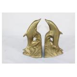 Made in Korea Gold Metal Dolphin Bookends