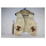Native American Handmade Buffalo Hide Beaded vest