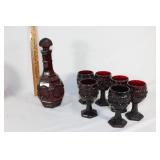 VTG Avon Ruby Red glasses and decanter