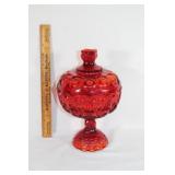 VTG Amberina glass candy dish